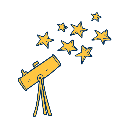 Telescope pointed towards stars.